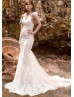 Spaghetti Straps Beaded Ivory Lace Tulle Wedding Dress